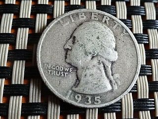 Us Quarter 1/4 Dollar 1935 Silver Washington Quarter Dollar