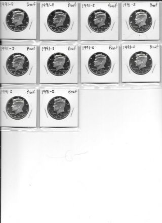 1991 S 50c Kennedy Proof Half Dollars 1/2 Roll (kp91 M6)