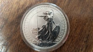 2006 1 Oz Silver Britannia Uk £2 Great Britain Two Pounds Bullion Coin / Capsule
