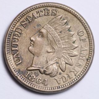 1864 Cn Indian Head Small Cent Choice Au E112 Kmt