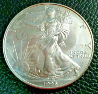 1998 American Silver Eagle Bu 1 Oz Coin Us $1 Dollar Uncirculated Brilliant