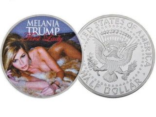 Melania Trump - Our First Lady - 1x Silver Plated Commemorative Novelty Art - Coin