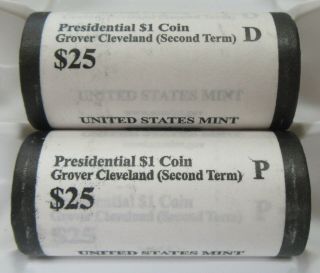 2012 P & D Grover Cleveland 2nd Term Presidential Dollars 2 - Us Rolls