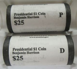 2012 P & D Benjamin Harrison Presidential Dollars 2 - Us Rolls