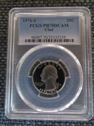 1976 - S Washington Bi - Centennial Clad Quarter Proof Pcgs Pr70dcam 25c Blue Label