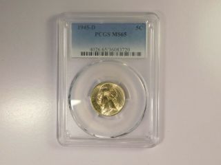 1945 - D Pcgs Ms65 5c Jefferson Nickel Uncirculated Certified Coin Ec1594