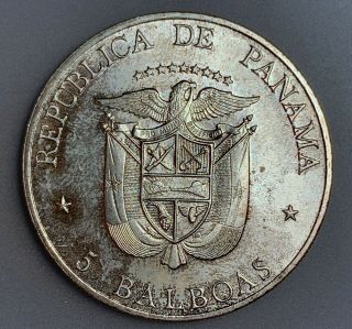 Panama 5 Balboas 1972 Km 30 Unc