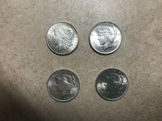 1921 Morgan 1922,  1923 & 1924 Silver Peace Dollar Great Detail