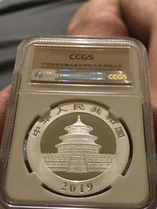 2019 10Yn 30Gram Silver Panda coin is perfect not a mark or spot on it 7