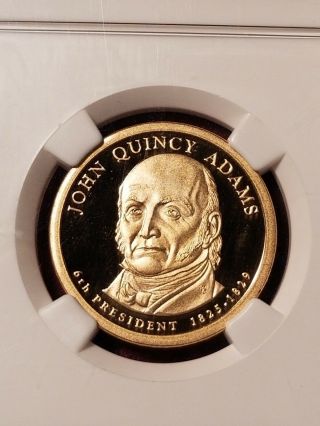 2008 - S $1 John Quincy Adams NGC PROOF PF 70 Ultra Cameo Presidential Dollar 2