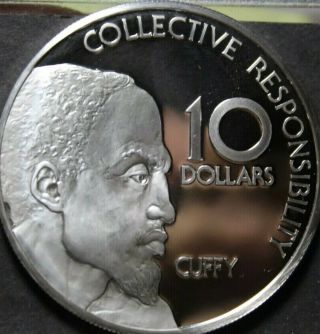 Guyana $10 1977 Silver Proof 43.  7g Rare 5,  685 Minted 10th Anniv Of Independence