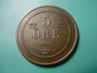 Sweden 1898 5 Ore In