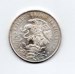 Large 1968 Uncirculated Silver Mexico Olympic $25 Pesos Coin 72 Pure Silver