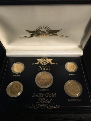 2000 24k Gold Plated Coin Set.  Seals.