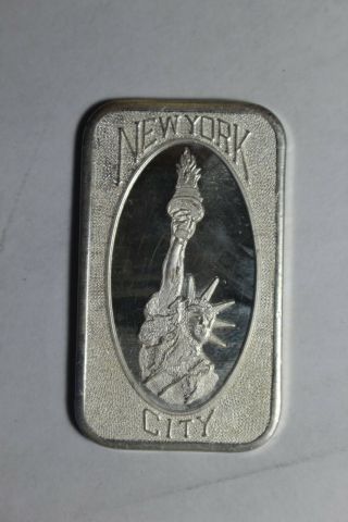 1 Oz Art Bar.  999 Silver Bar York City Statue Of Liberty
