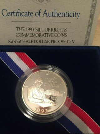 1993 Bill Of Rights Commemorative Coins Silver Half Dollar Proof Coin