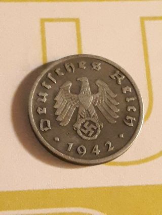 1942 A Nazi Germany Third Reich 1 Pfenning Coin