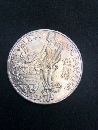 1947 Panama,  1 Balboa,  Silver Coin,  5