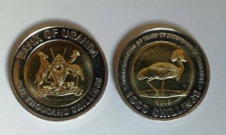 Uganda Coin 1000 Shillings Bi - Metallic 2012 Unc Commemorative