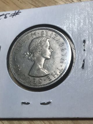 RHODESIA & NYASALAND 2 shillings 1956 3 - year type RARE in High Graded Coin 4