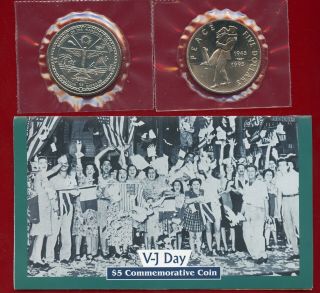 Marshall Islands 1945 - 1995 $5.  00 V - J Day (victory Over Japan) In Holder
