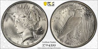 1923 P Peace Dollar - Pcgs Ms65