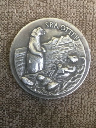 Sea Otter Sterling Silver Round Longines Medal High Relief Coin
