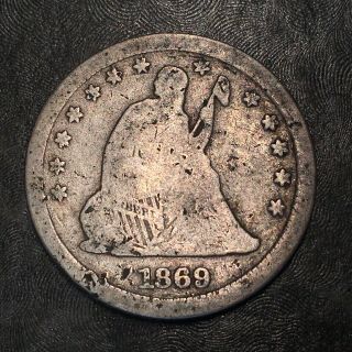 1869 - S Seated Liberty Quarter - Scans H932