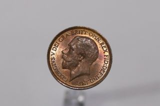 Uk Gb Half Penny 1917 George V B21 Z551