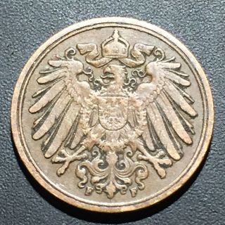 Old Foreign World Coin: 1912 - F Germany 1 Pfennig