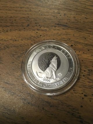 . 9999 Silver 2017 Canada Wolf Howling At Moon 2 Dollars 3/4 Oz In Capsule