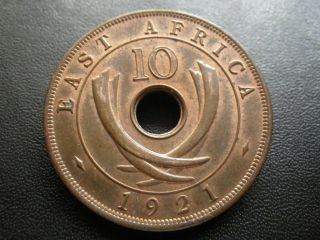 East Africa 1921 10 Cents (ef) Some Lustre