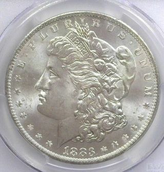 1883 - O Morgan Silver Dollar Pcgs Ms64 Bright White