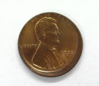 1935 Lincoln Wheat Cent - Off Center Error - Gem Uncirculated Red