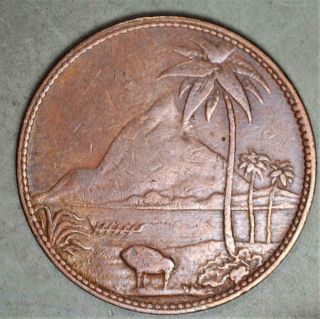 Zealand 1875 1 Penny Token - John Gilmour Plymouth