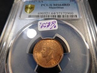 Q199 British Africa Mauritius 1947 - Sa Cent Pcgs Ms - 64 Red Pop:1/0 Finest Known