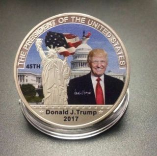 45th Us President Donald Trump,  Silver Commemorative Coin Liberty White House