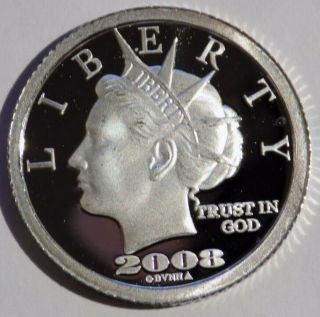 2008 Norfed 10 Liberty 1/5 Oz.  999 Fine Silver Art Round Medallion