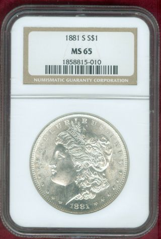 Ngc Ms 65 1881 - S Morgan Dollar With Satin Finish