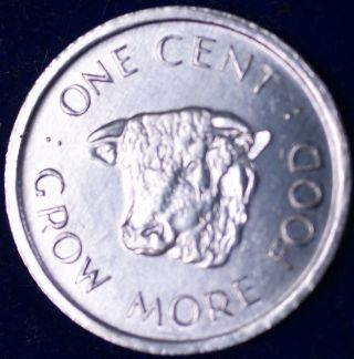 1972 Seychelles One Cent 1c Grow More Food Fao Series Ram Bu Aluminum Coin