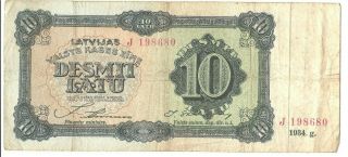 Latvia 10 Lati / Latvian Lats Banknote 1934