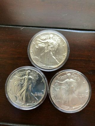 American Silver Eagles 1 - 1986 & 2 - 1987