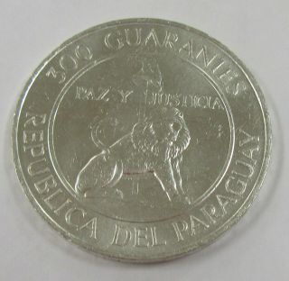 1973 Paraguay 300 Guaranies Silver Crown Coin Km 29