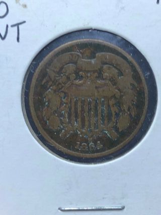 1864 Civil War Era 2 Cent Piece - - Better Grade Estate Fresh
