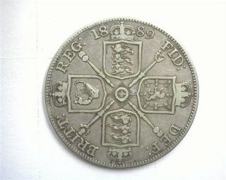 Great Britain 1889 Silver Double Florin Very Fine
