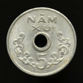 Vietnam,  South 5 Xu 1975,  Asia Coin.  Kma10