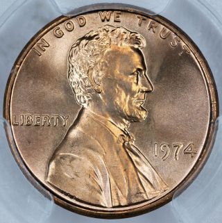 1974 Pcgs Ms64rd Lincoln Cent
