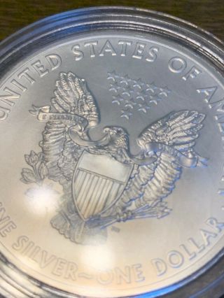 2013 1 oz American Silver Eagle $1 Coin GEM BU - In a Direct Fit Airtight Capsule 2