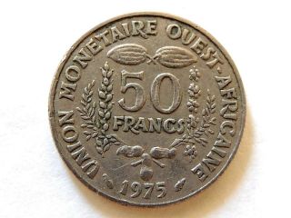 1975 West African States Fifty (50) Francs Coin