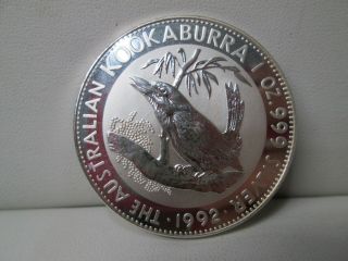 1992 Australian Kookaburra.  999 Silver 1 Ounce 5 Dollar Coin